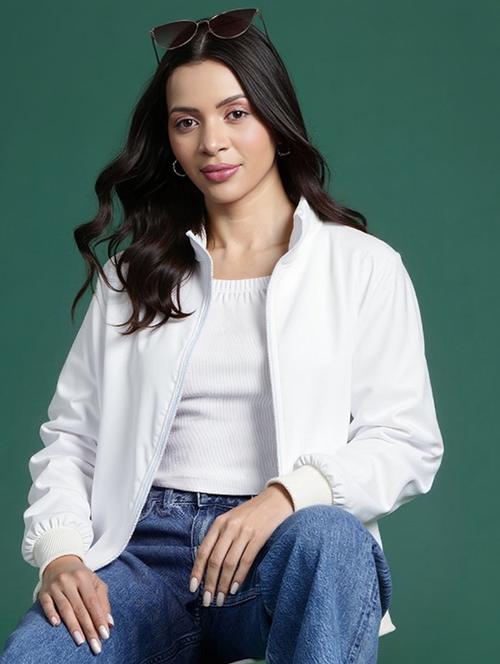 women solid long sleeve windcheater jacket - 22026198 - Very Small Image - 1