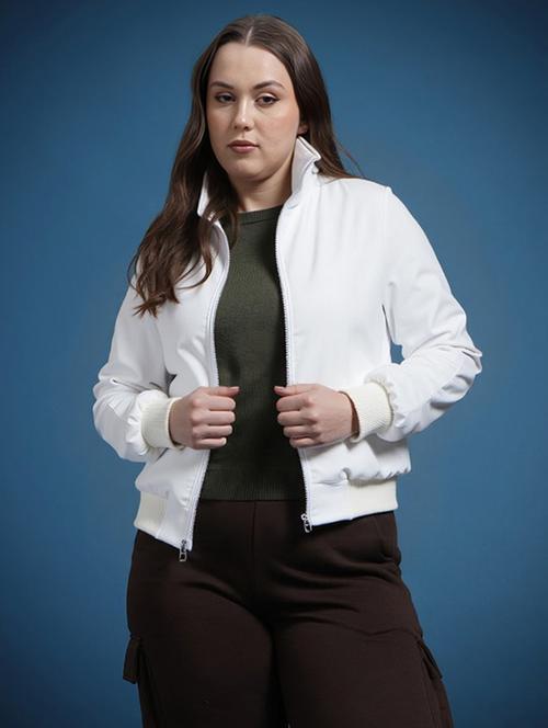 women solid long sleeve windcheater jacket - 22026202 - Very Small Image - 1