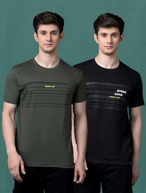 men pack of 2 printed short sleeve regular fit t-shirt - 22026605 - Very Small Image - 1