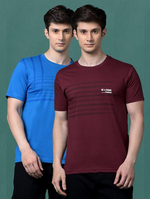 men pack of 2 printed short sleeve regular fit t-shirt - 22026606 - Very Small Image - 1