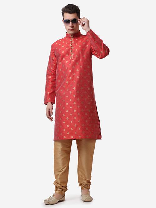 men mandarin neck kurta churidar ethnic wear set - 22026663 - Very Small Image - 1