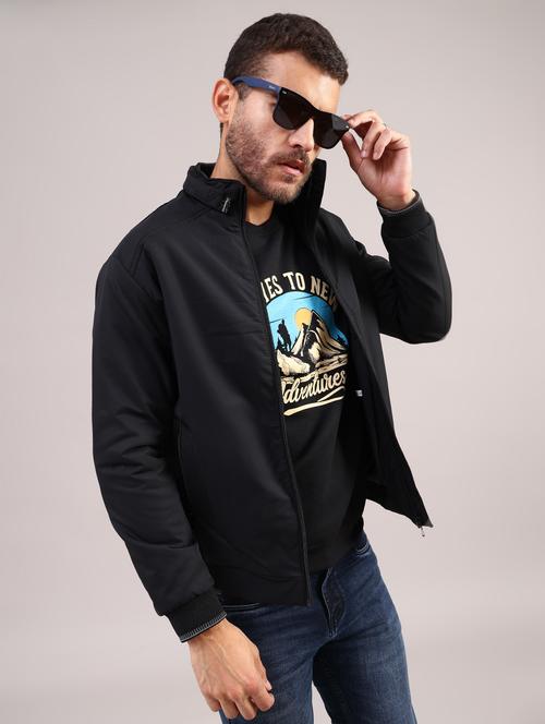 men solid stand collar long sleeve puffer jacket - 22028004 - Very Small Image - 1