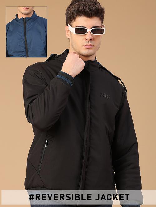 men solid long sleeve reversible bomber jacket - 22028232 - Very Small Image - 1
