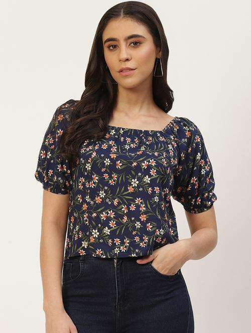 women floral print puff sleeve regular top - 22028466 - Very Small Image - 1