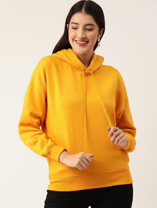 women solid long sleeve hooded sweatshirt - 22028952 - Very Small Image - 1