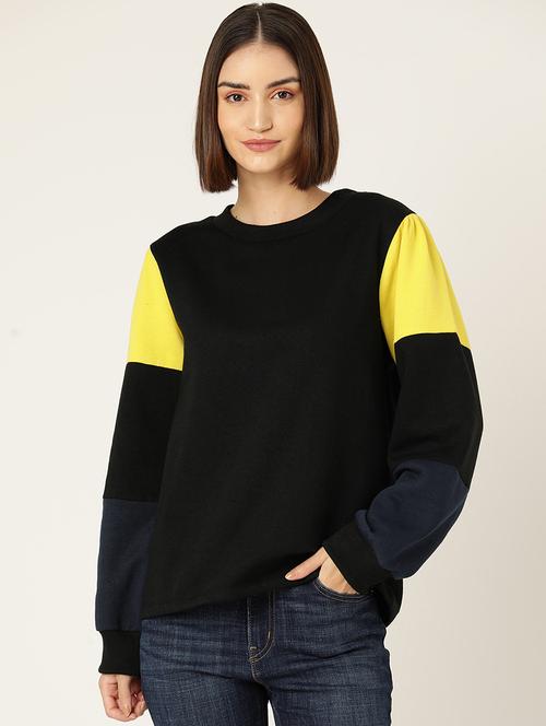 women color blocked long sleeve sweatshirt - 22028959 - Very Small Image - 1