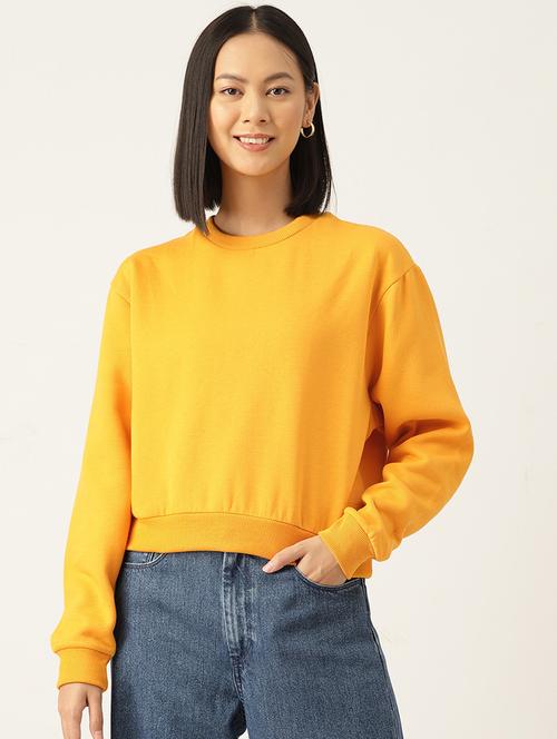women solid round neck long sleeve sweatshirt - 22028979 - Very Small Image - 1