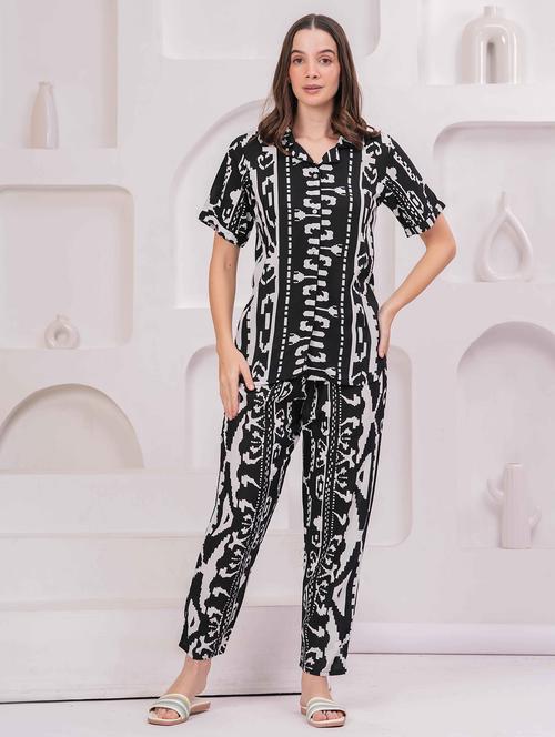 women printed nightwear pyjama set - 22029023 - Very Small Image - 1