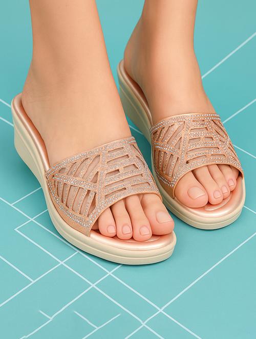 women embellished slip on wedges - 22029559 - Very Small Image - 1