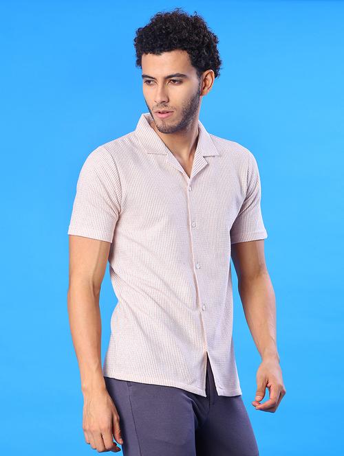 men self design short sleeve slim fit casual shirt - 22029791 - Very Small Image - 1