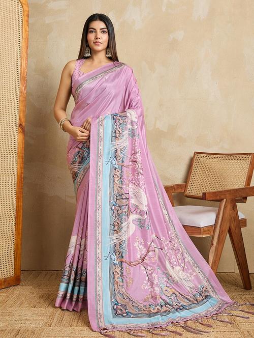 women printed casual wear saree with blouse - 22030008 - Very Small Image - 1