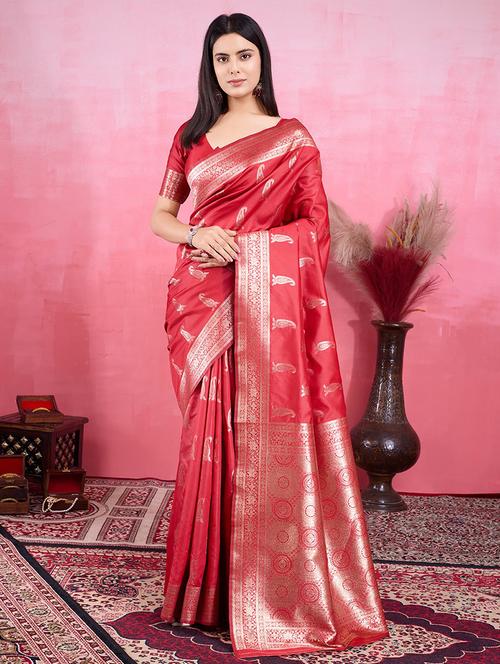 women self design banarasi saree with blouse - 22030018 - Very Small Image - 1