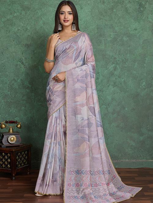 women printed casual wear saree with blouse - 22030033 - Very Small Image - 1