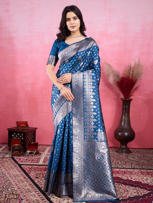 women self design banarasi saree with blouse - 22030058 - Very Small Image - 1