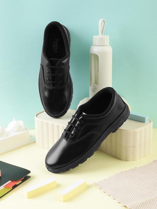 boys solid lace up uniform shoes - 22030411 - Very Small Image - 1