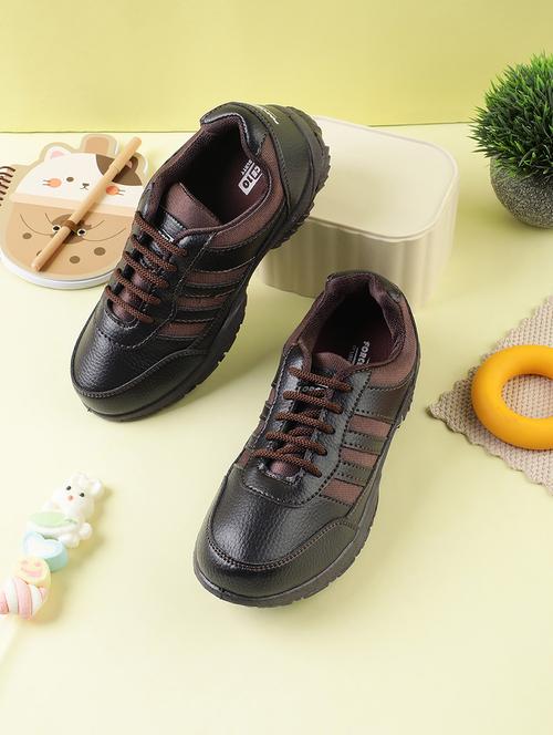 kids solid lace up uniform shoes - 22030423 - Very Small Image - 1