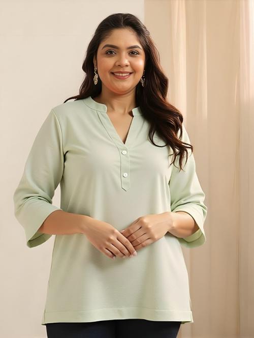 sea green rayon plus tunic - 22030567 - Very Small Image - 1