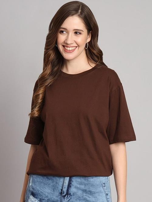 women solid short sleeve oversized t-shirt - 22030649 - Very Small Image - 1