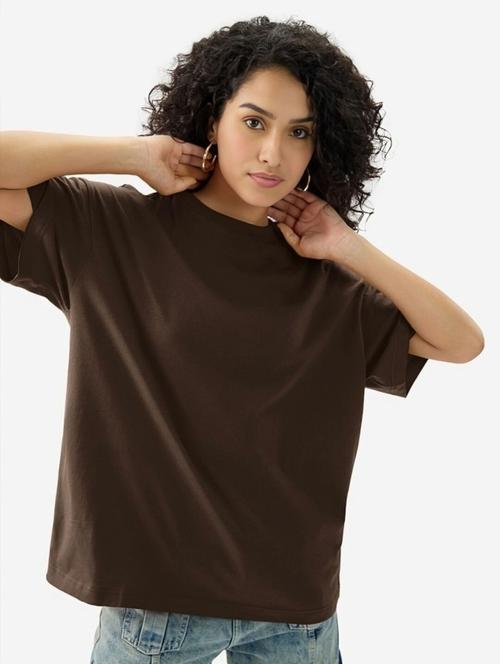 women solid short sleeve oversized t-shirt - 22030651 - Very Small Image - 1