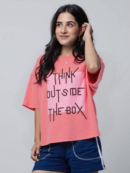 women printed short sleeve oversized t-shirt - 22030664 - Very Small Image - 1