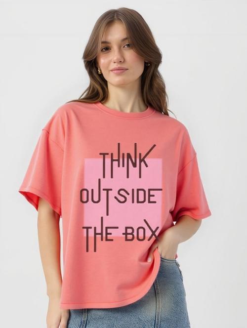 women printed short sleeve oversized t-shirt - 22030667 - Very Small Image - 1
