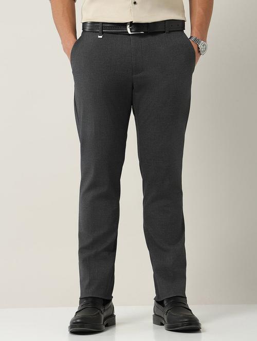 men solid mid rise flat front formal trouser - 22030816 - Very Small Image - 1