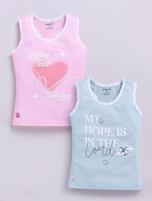 girls pack pf 2 printed sleeveless tank top - 22030996 - Very Small Image - 1