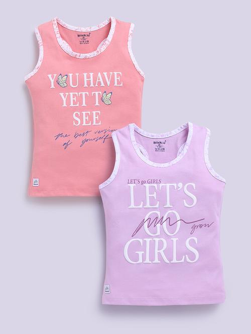 girls pack pf 2 printed sleeveless tank top - 22030997 - Very Small Image - 1