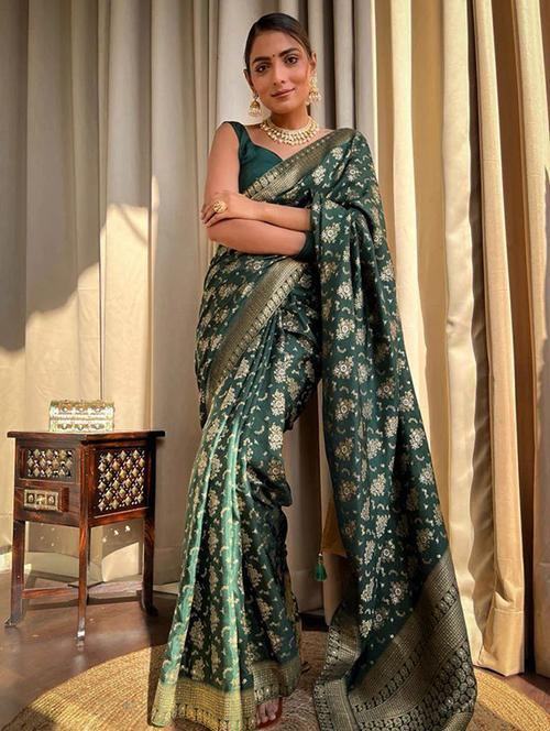 women self design banarasi saree with blouse - 22031036 - Very Small Image - 1