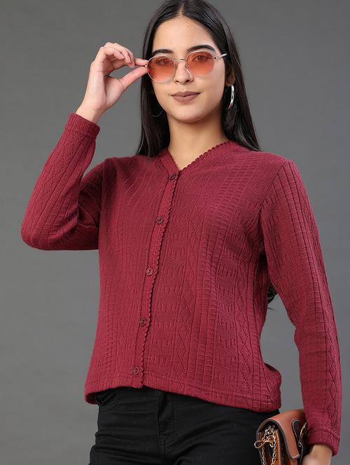 women self designed long sleeve cardigan - 22031160 - Very Small Image - 1