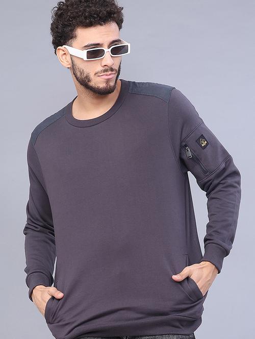 men solid long sleeve sweatshirt - 22031281 - Very Small Image - 1