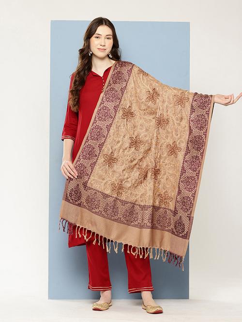 women self design reversible shawl - 22033705 - Very Small Image - 1