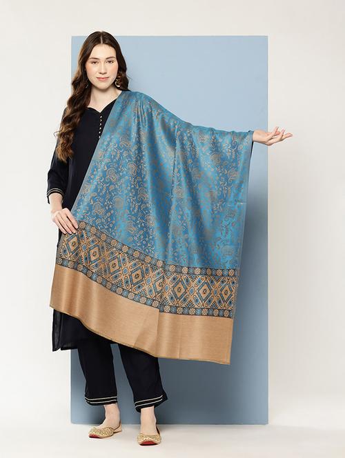 women self design reversible shawl - 22033709 - Very Small Image - 1