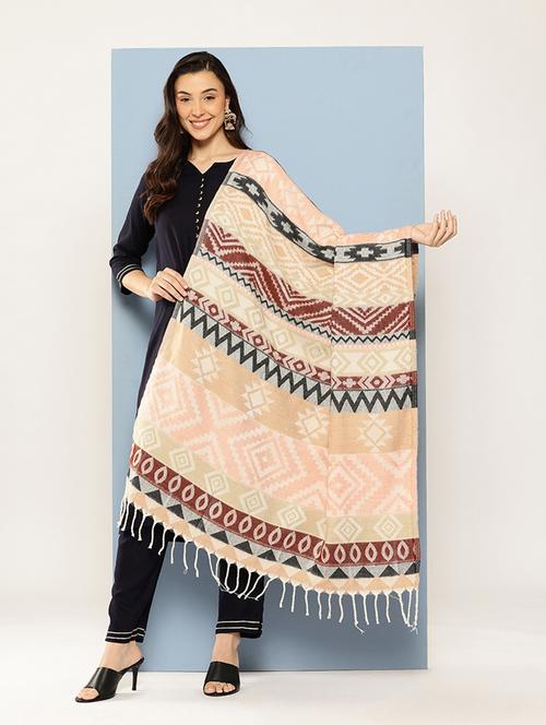women self design reversible shawl - 22033715 - Very Small Image - 1
