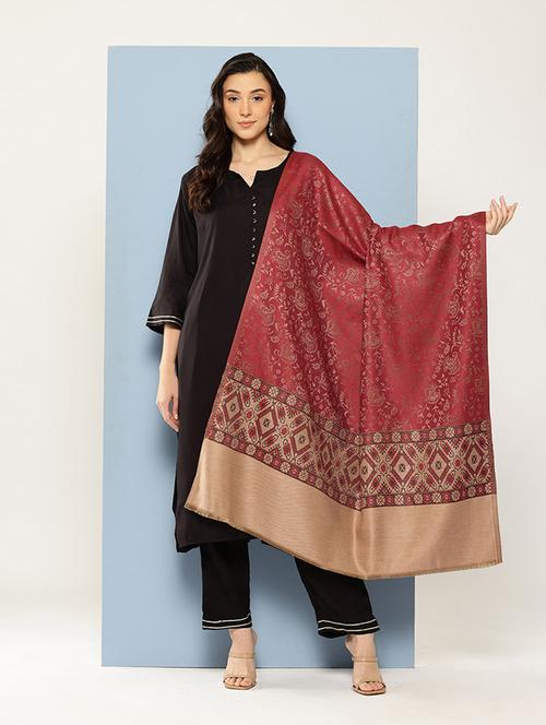 women self design reversible shawl - 22033734 - Very Small Image - 1