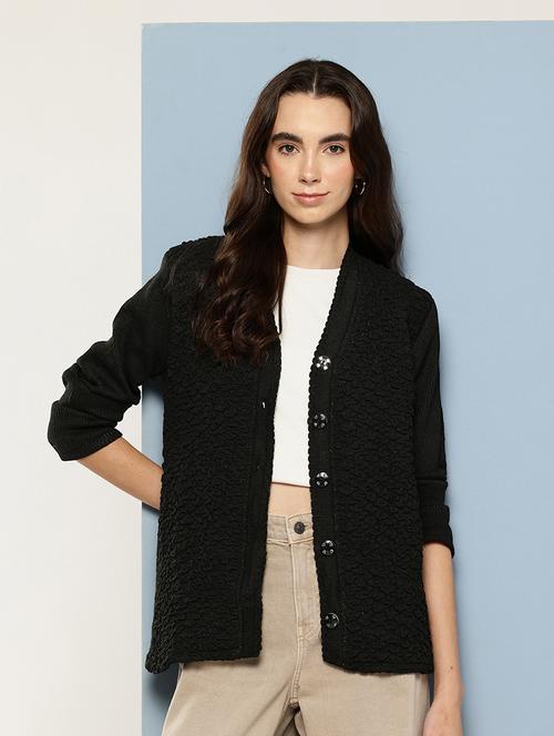 women self design long sleeve cardigan - 22033785 - Very Small Image - 1