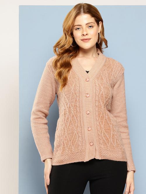 women self design long sleeve cardigan - 22033788 - Very Small Image - 1