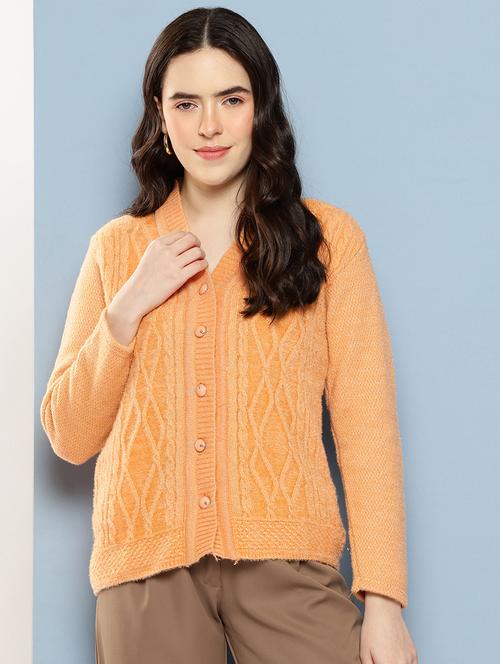 women self design long sleeve cardigan - 22033792 - Very Small Image - 1