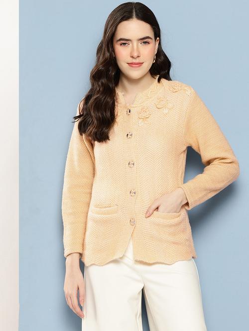 women self design long sleeve cardigan - 22033794 - Very Small Image - 1