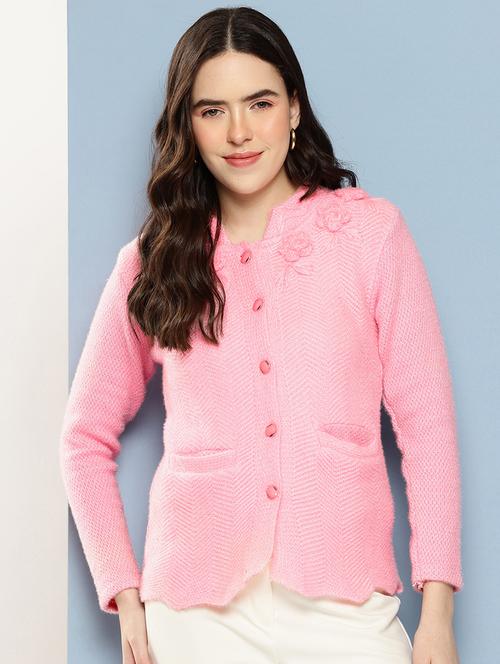 women self design long sleeve cardigan - 22033796 - Very Small Image - 1