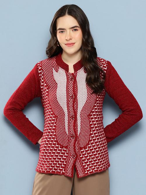 Women Self Design Long Sleeve Cardigan - 22033801 - Very Small Image - 1