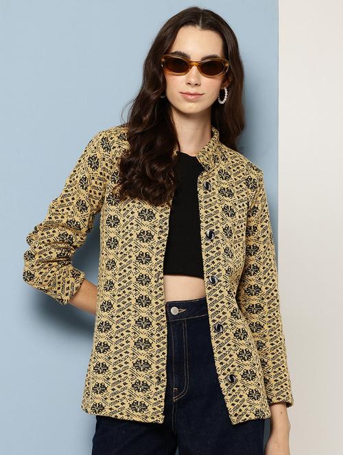 women self design long sleeve cardigan - 22033803 - Very Small Image - 1