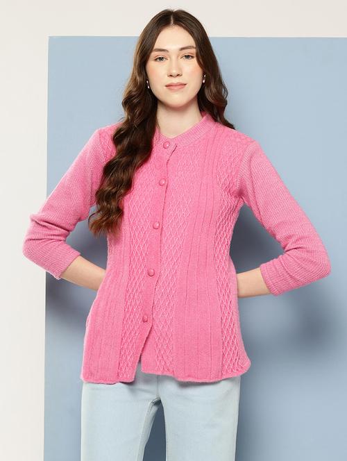 women self design long sleeve cardigan - 22033814 - Very Small Image - 1