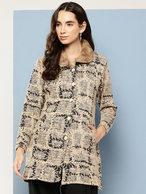 women self design long sleeve cardigan - 22033830 - Very Small Image - 1