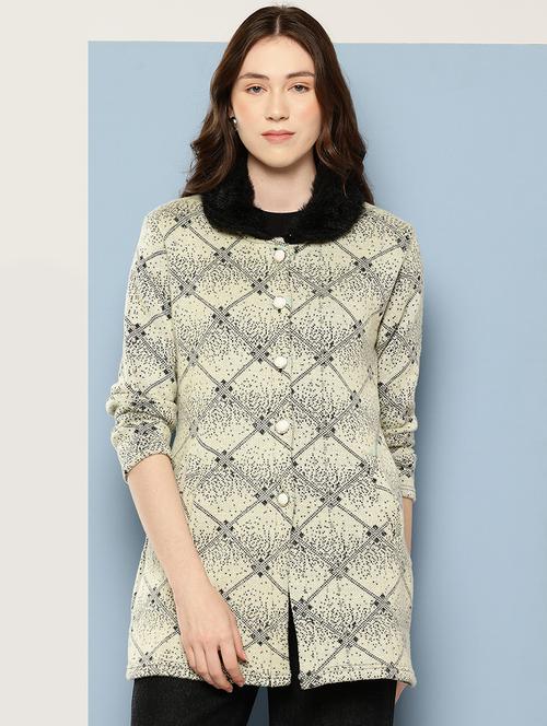 women self design long sleeve cardigan - 22033833 - Very Small Image - 1