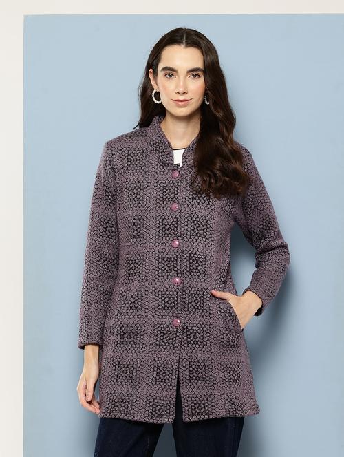 women self design long sleeve cardigan - 22033861 - Very Small Image - 1