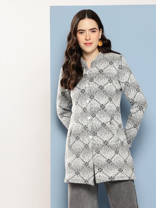 women self design long sleeve cardigan - 22033862 - Very Small Image - 1