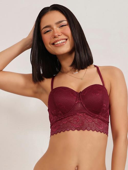 women heavily padded laced bralette - 22033923 - Very Small Image - 1