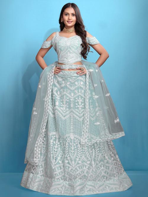 women embroidered fared lehenga and choli set - 22033999 - Very Small Image - 1