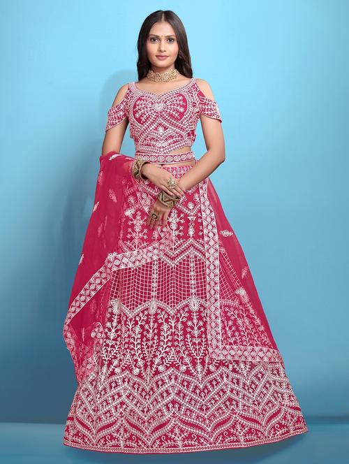 women embroidered fared lehenga and choli set - 22034002 - Very Small Image - 1